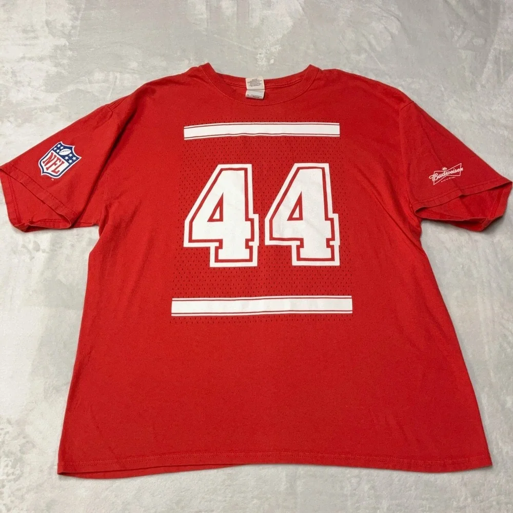 Forrest Gump 44 Budweiser Beer Football NFL T-Shirt Promo Tee Red Mens XL